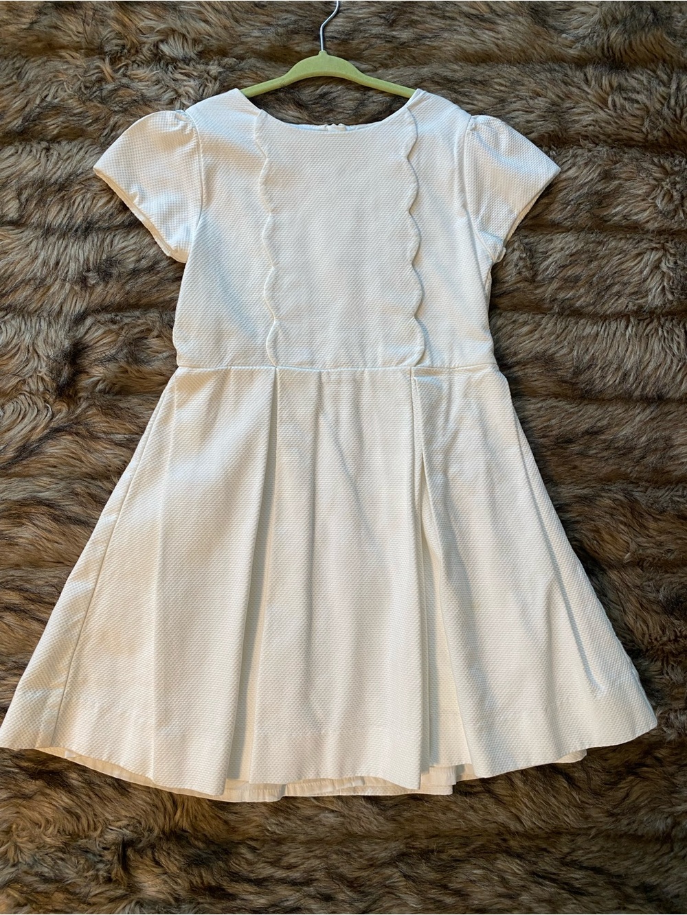 Jacadi Cream Scallop-Front Fit & Flare Dress